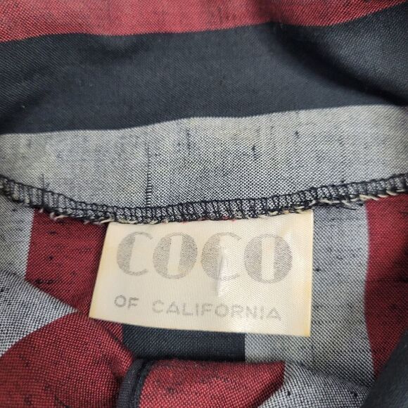 VINTAGE 70s dress striped button up half sleeve S - Picture 5 of 8